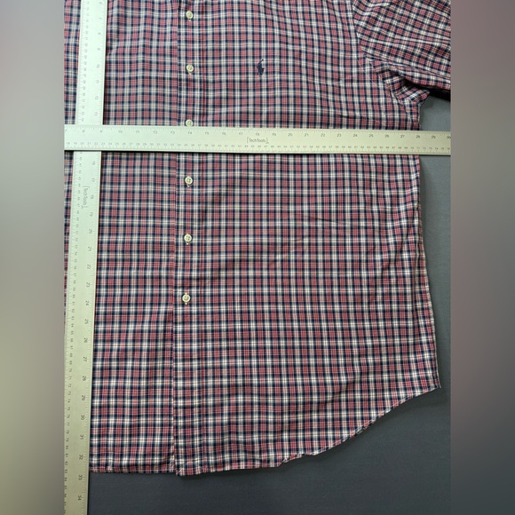 Ralph Lauren Men’s XL Blake Button Down Red White Blue plaid 100% cotton #984 - Picture 3 of 4